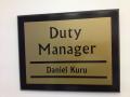 Duty Manager Sign with Magnetic names