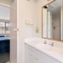 Vanity in bathroom