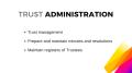 Value Add Services - Trust Administration