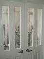 Sandblast etch glass