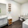 Vanity in bathroom