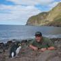 Man with penguin