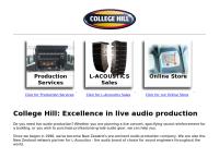 College Hill Productions Ltd's website