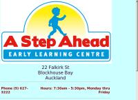 A Step Ahead Early Learning Centre childcare - near Blockhouse Bay, New Lynn, Greenbay, Avondale