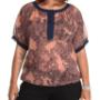 Printed lace top plus size