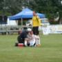 working hard on the sideline