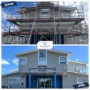 A before and after of a school in Mt Roskill painted by Auckland City Painters