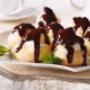 Chocolate eclairs stuffed with fresh cream