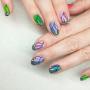 Gel polish + Builder gel overlay + Intricate art