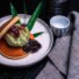 Teppan “Dorayaki”: With green tea ice cream and sweet red bean sauce