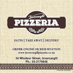 Invercargill Pizzeria (pizza, pasta, salad)