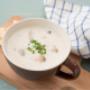 Seafood Chowder- A satisfying blend of seafood and white wine with a luxurious creamy texture