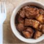 Pork Belly in Cider- Cooked low and slow, melt in the mouth. Tender cooked belly pork in cider. Each bite combines a crispy outer layer with infused hints of onion, apple and sage