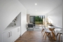 Open dining and living area