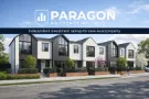 Paragon Ratings logo with townhouse render daytime