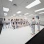 The Sorriso team lined up at the start of class. Kids, teens and adults of all belt levels train together under our black belt instructors at our East Auckland academy.